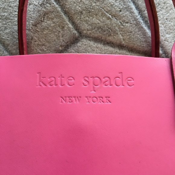Vintage Pink Leather Kate Spade Tote Handbag - Picture 2 of 8